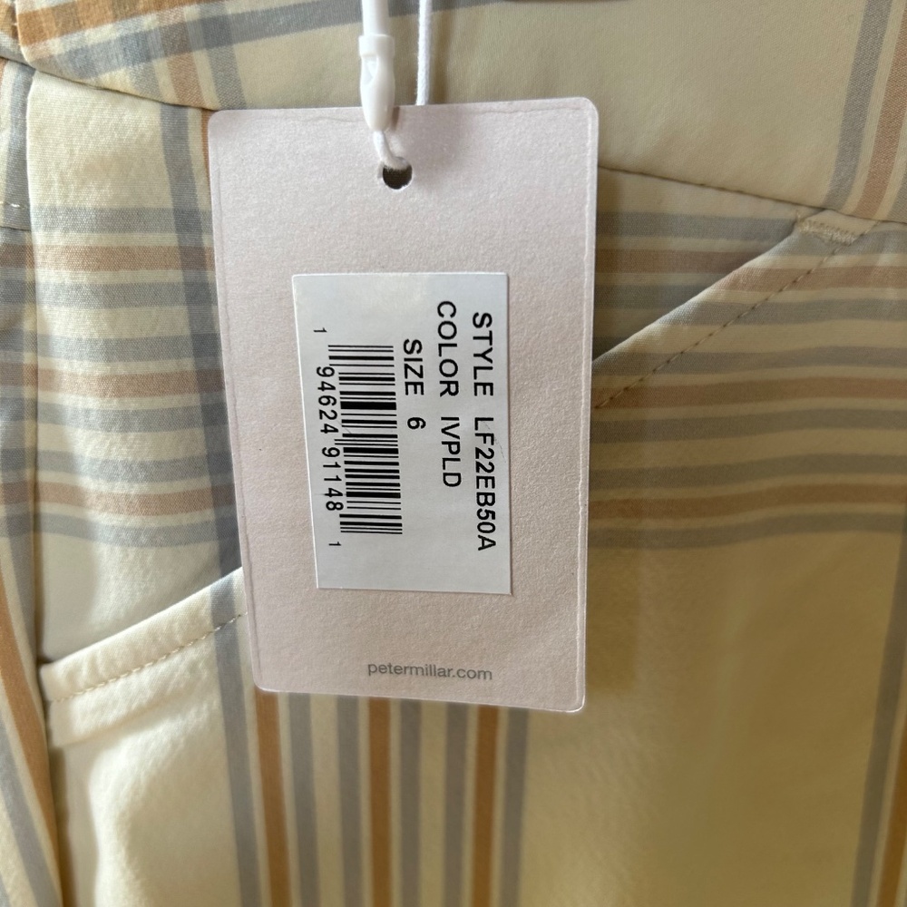 Peter Millar Womens Ivory Plaid Active Wear Pants Size 6 NWT - Picture 7 of 10